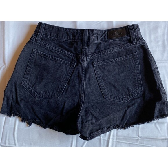 Hollister Shorts Women's 5 27w Black Stretch Distress Cutoff Denim‎ High Rise - Picture 7 of 11